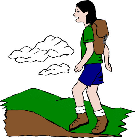 Girl hiking clipart kid