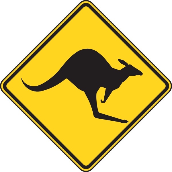 Kangaroo warning sign clip art free vector in open office drawing