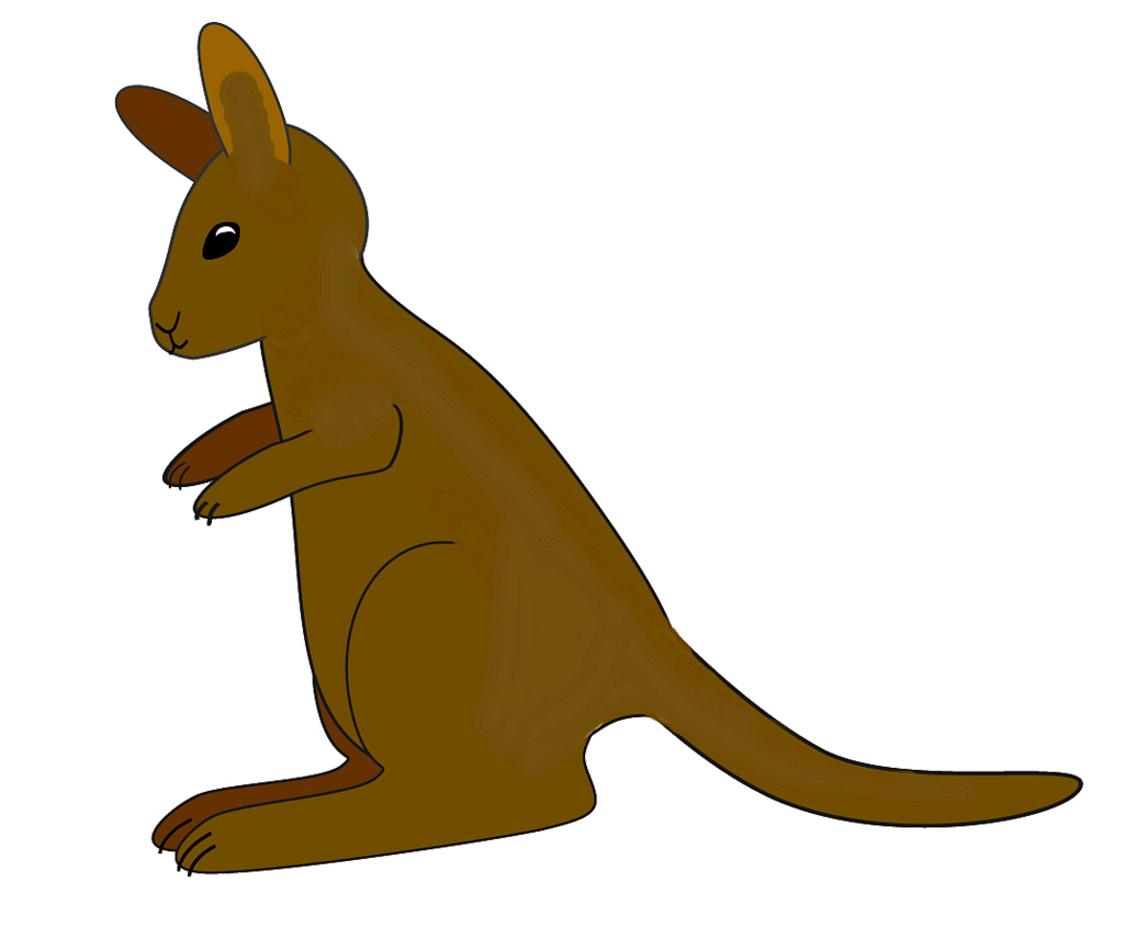Brown kangaroo sitting up clipart sketch cm this clipa flickr