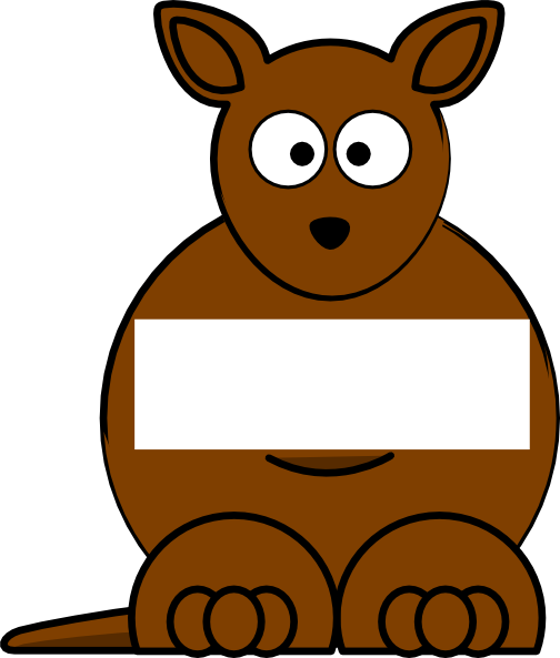 Brown sightword kangaroo clip art at vector clip art