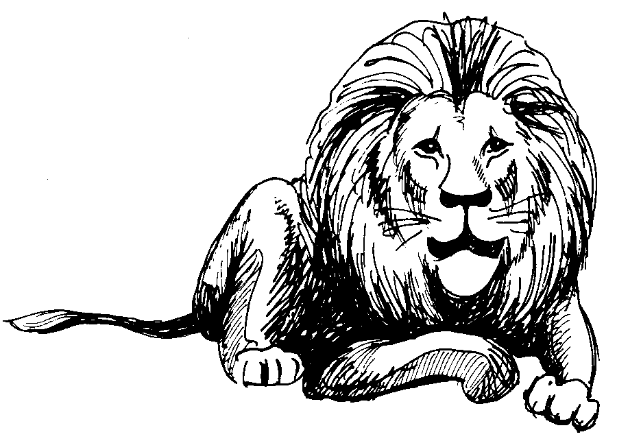 clipart black and white lion hd - Clip Art Library