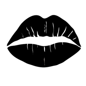 Kiss lips black and white clipart clipartbarn
