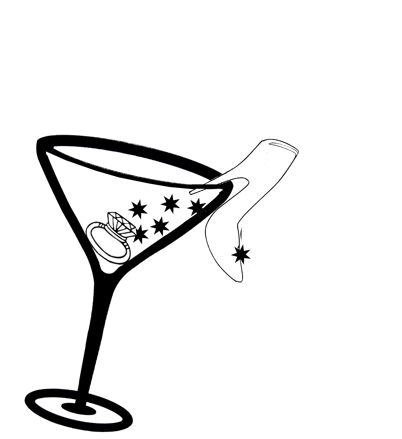 Martini glass image of bachelorette clipart 2 images for bachelorette