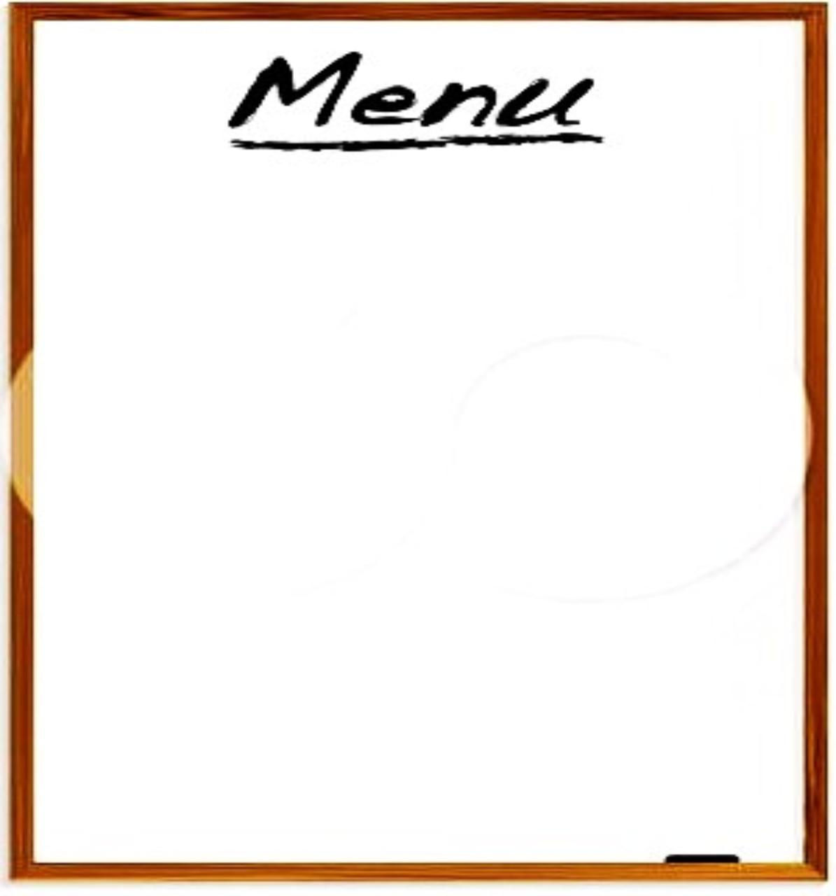 blank printable menu template - Clip Art Library In Empty Menu Template