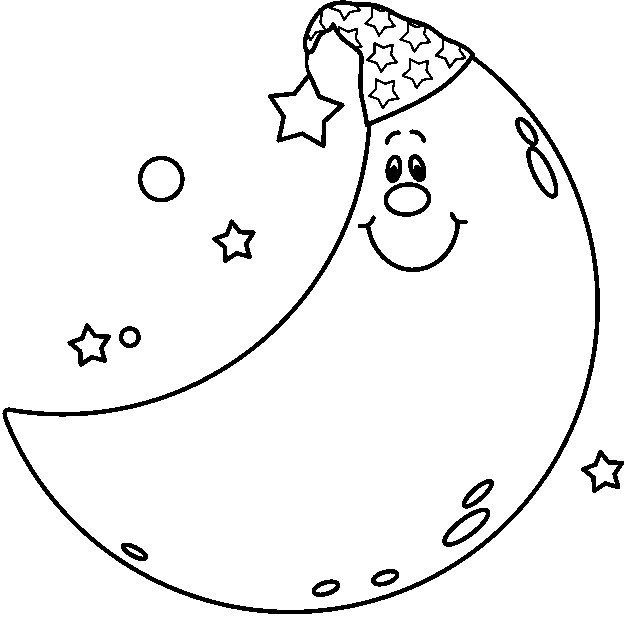 Moon clipart coloring page clipart stars moons