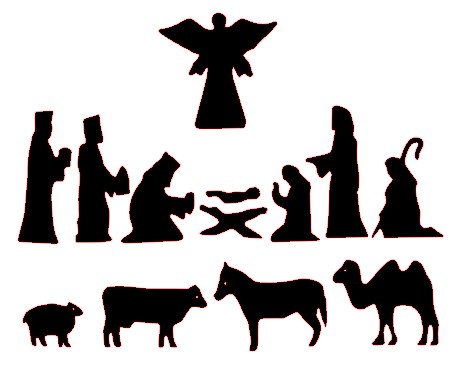 Nativity silhouette patterns clipart 3