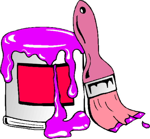 Paint can and brush clipart kid 2