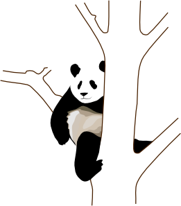 Panda on a tree clip art at clker com vector clip art