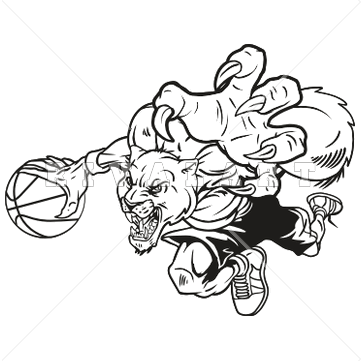 Panther basketball player clipart black and white free