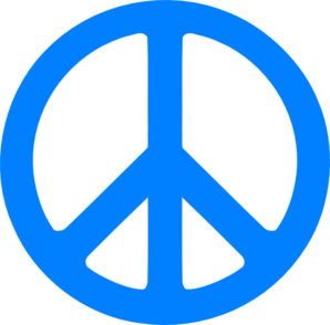 Blue peace sign clip art at vector clip art