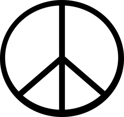 Peace sign clip art black and white free clipart 3