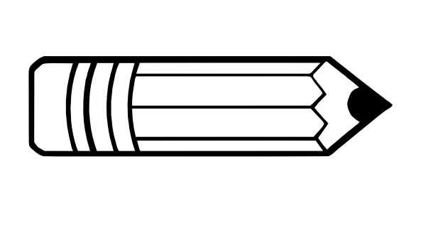 Pencil clipart black and white 6