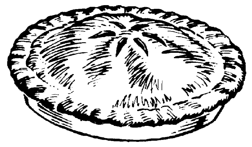 Pie clipart black and white