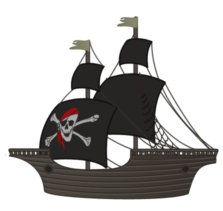Free dark pirate ship clip art