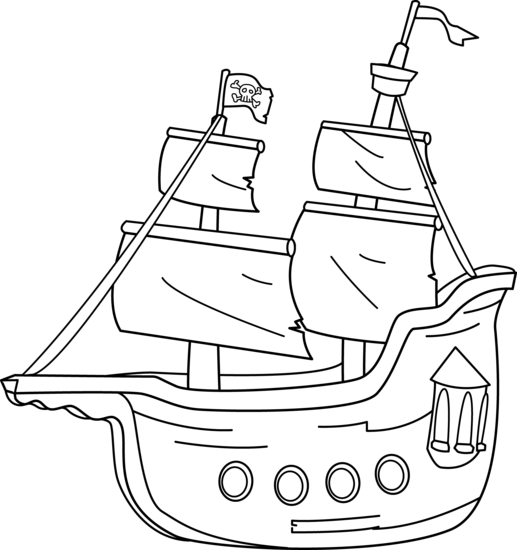 Pirate ship outline clip art