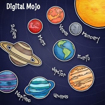 Solar system and planet clipart 8 planets