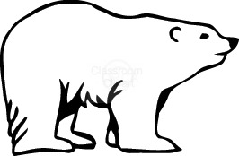 Polar bear in the snow clip art at vector clip art image