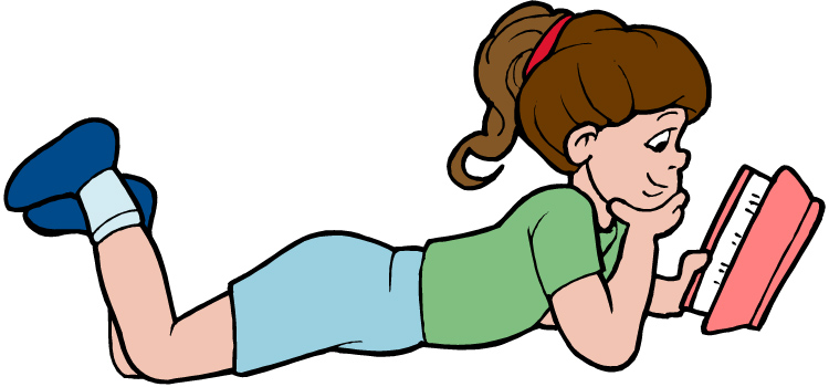 Girl reading clipart free images