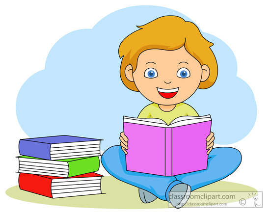 Clipart of students reading clip art