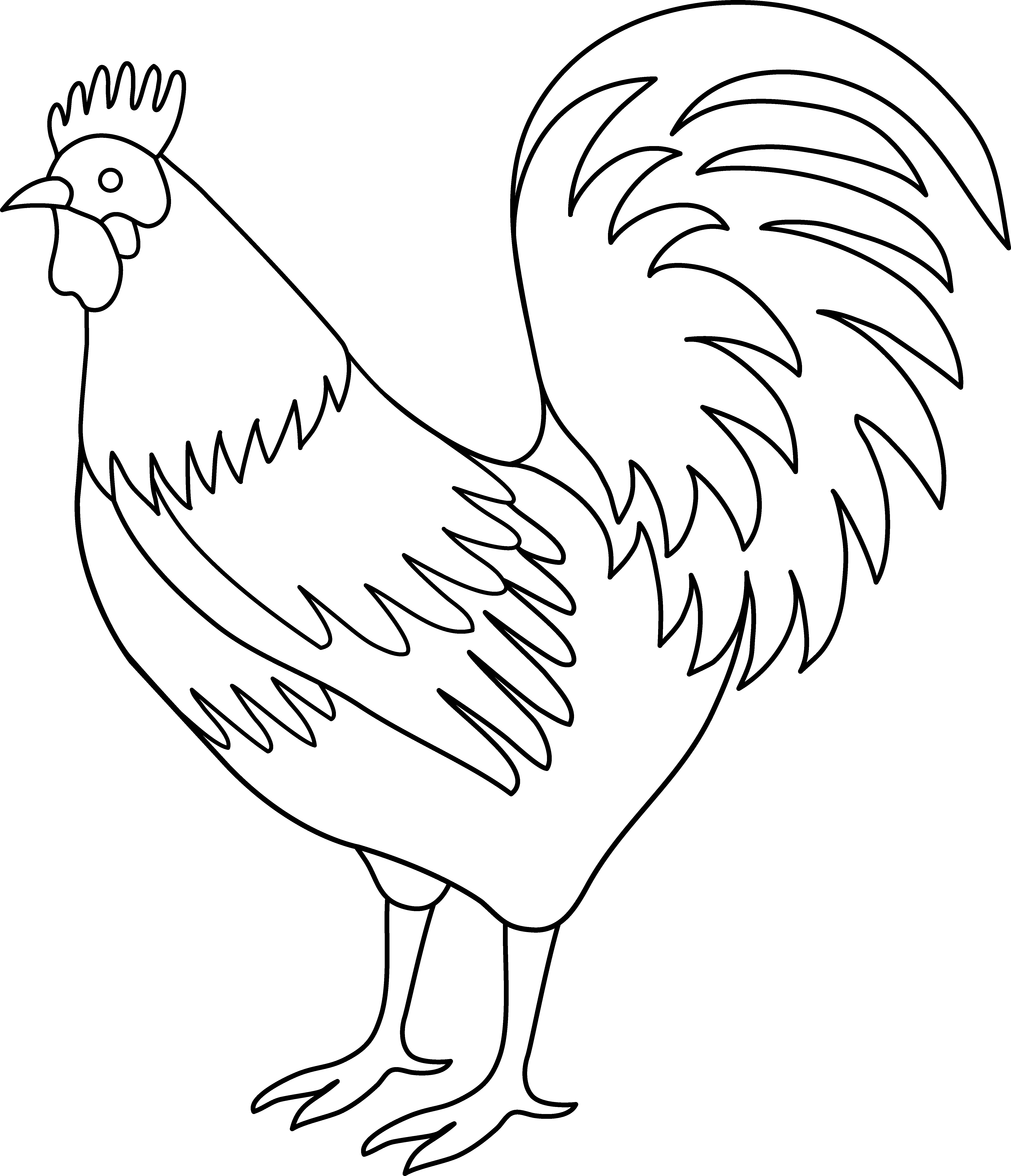 Rooster coloring page free clip art 2