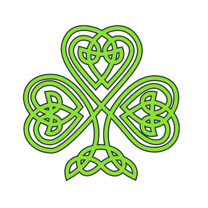 Clipart of shamrocks and four leaf clovers