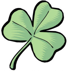 Clipart of shamrocks and four leaf clovers 2