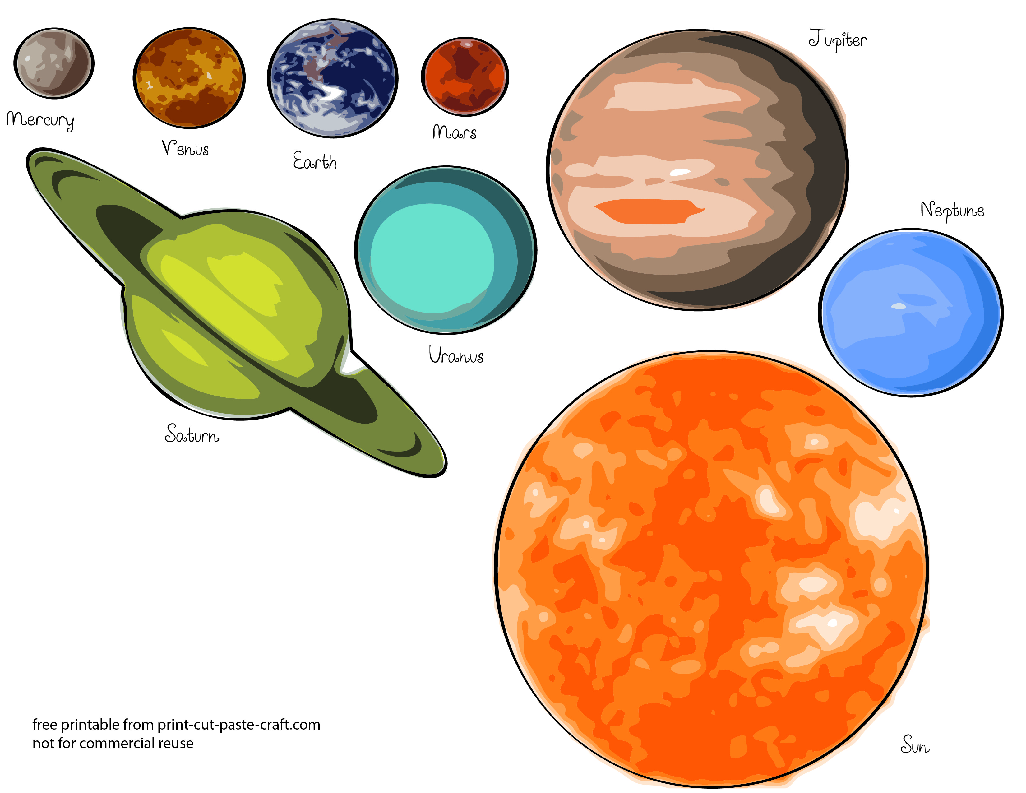 planet solar system colouring - Clip Art Library