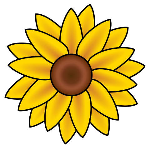 yellow sunflower clipart outline