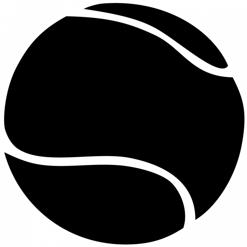 Tennis ball clipart black and white
