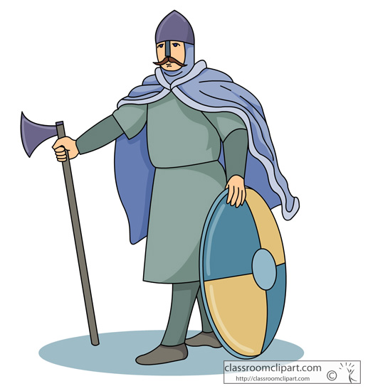 Vikings viking with shield ax clipart