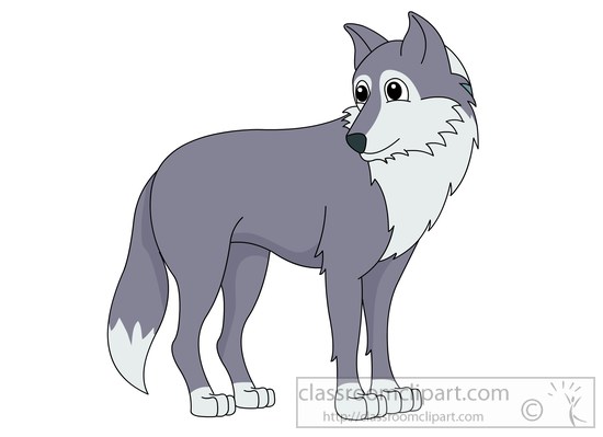 Wolf clipart gray wolf standing clipart clipart