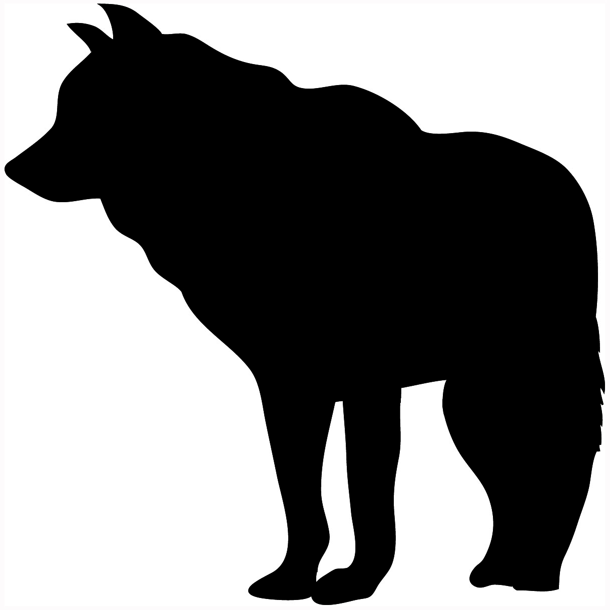 Alf img showing white wolf silhouette clip art