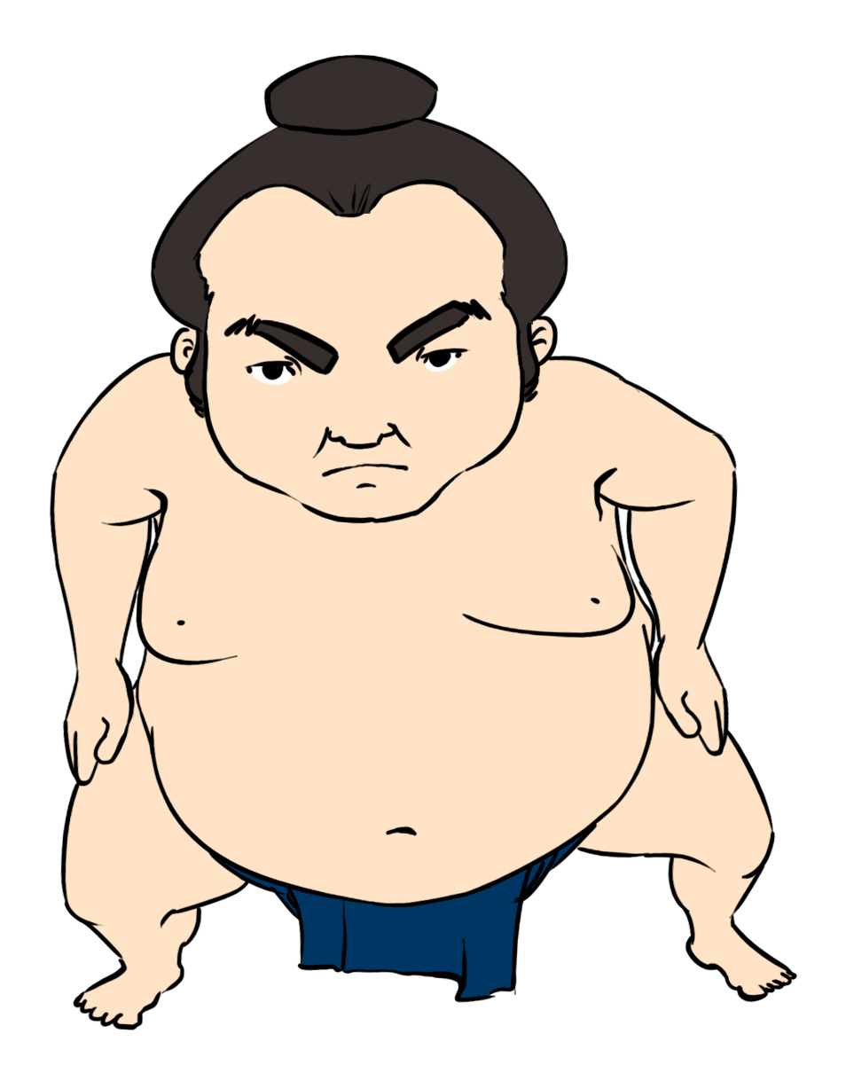 cartoon sumo wrestler hair - Clip Art Library