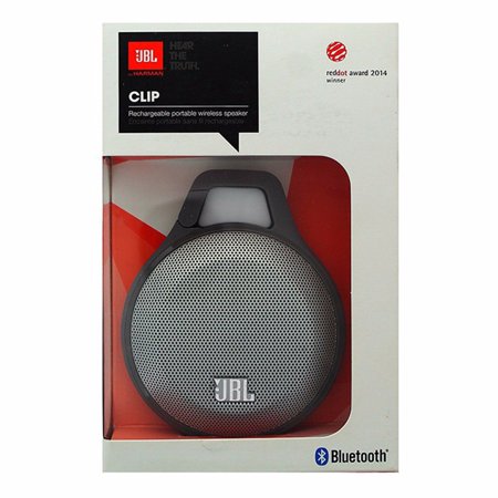 JBL Clip Portable Bluetooth Speaker, Gray