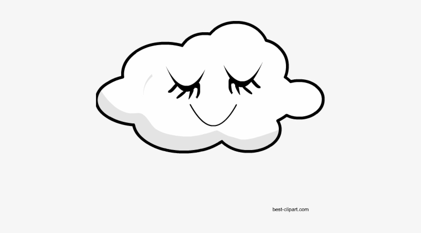 Sleeping Cloud Clip Art - Clip Art PNG Image | Transparent PNG 