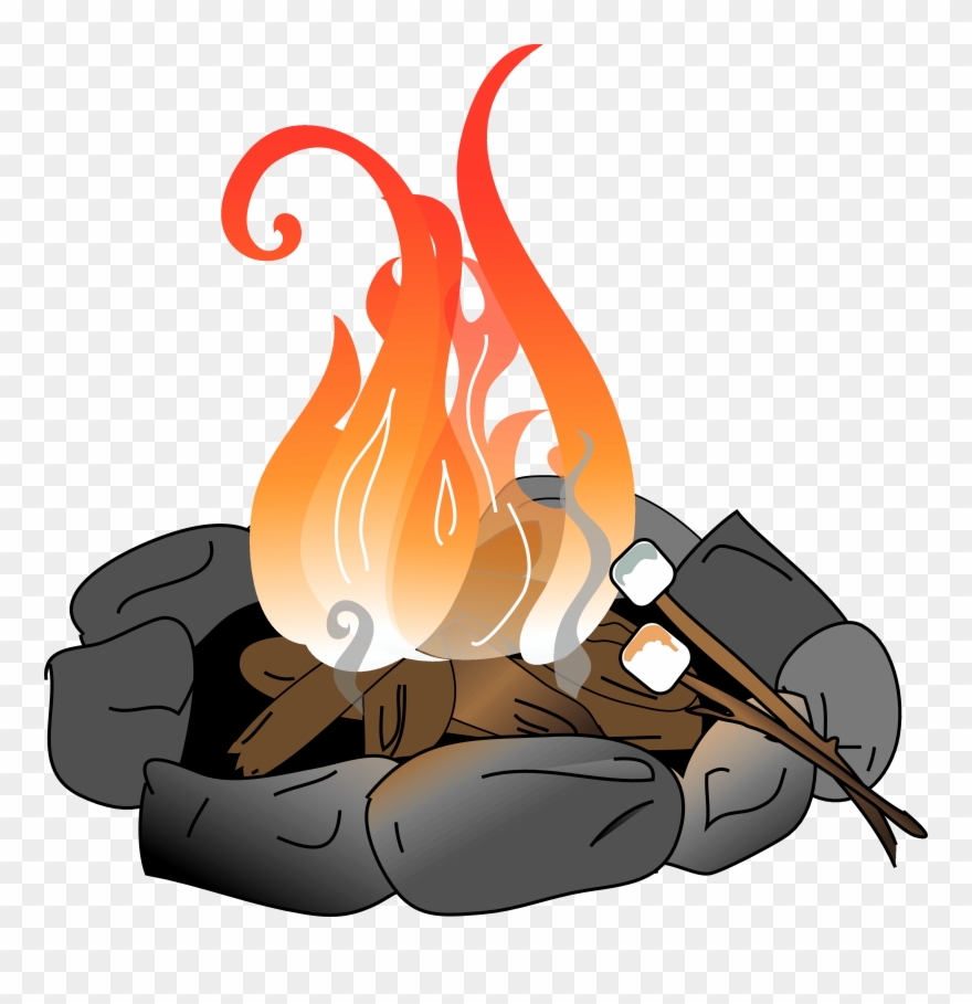 Fire Clipart Fire Pit - Campfire With Marshmallows Clipart - Png 