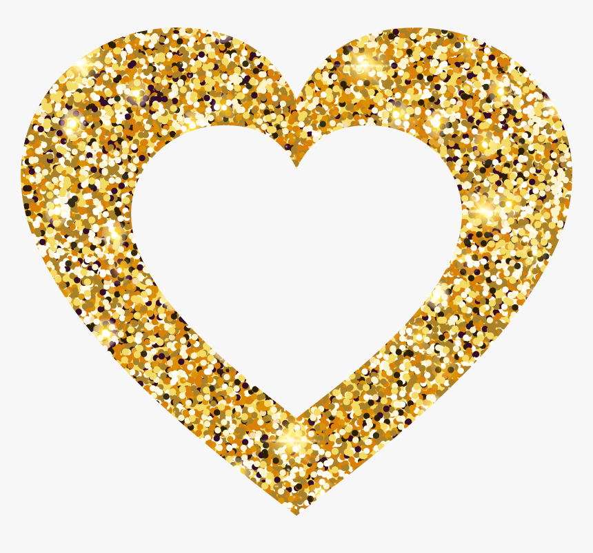 Hearts Clipart Gold - Transparent Background Golden Heart Png, Png 
