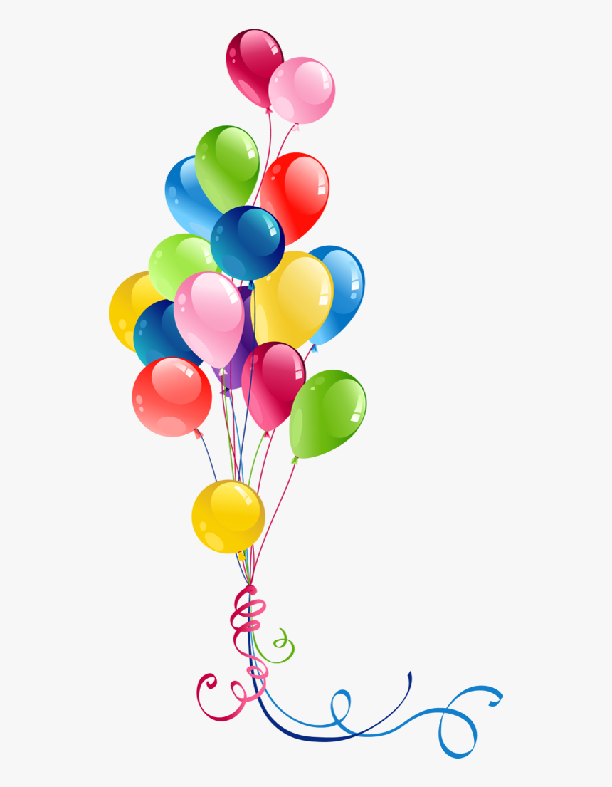 Transparent Bunch Balloons Clipart - Happy Birthday Balloons Clip 