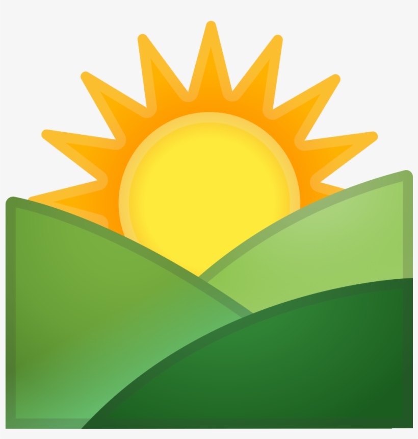 Sunrise Over Mountains Icon - Sun Rise Clipart -  PNG 