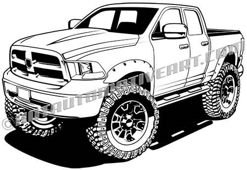 Clip Arts Related To : off road truck drawing. 