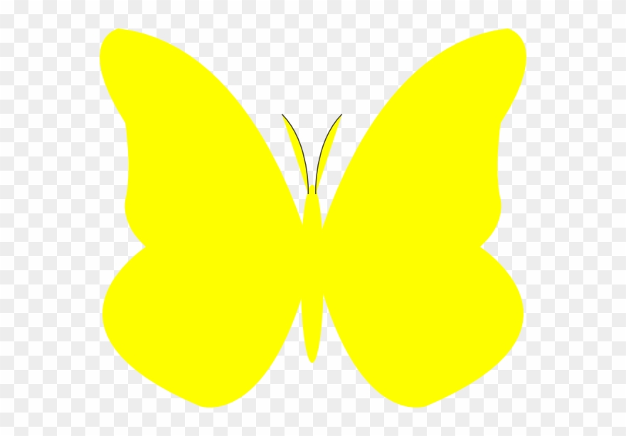 Yellow Butterfly Clipart - Png Download 