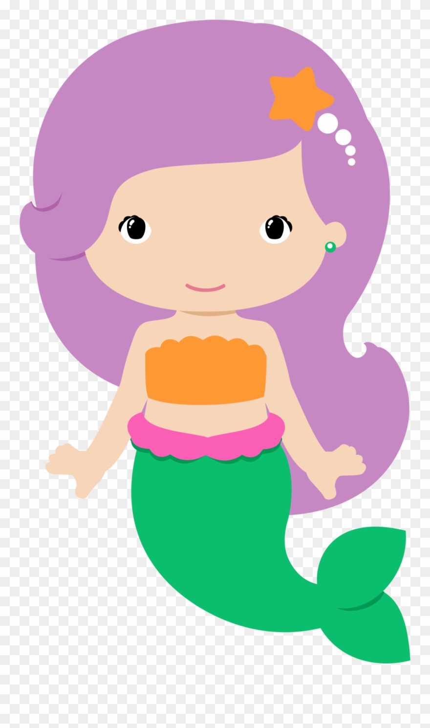 Cute Mermaid, Scrapbook Embellishments, Mermaid Clipart, - Mermaid 