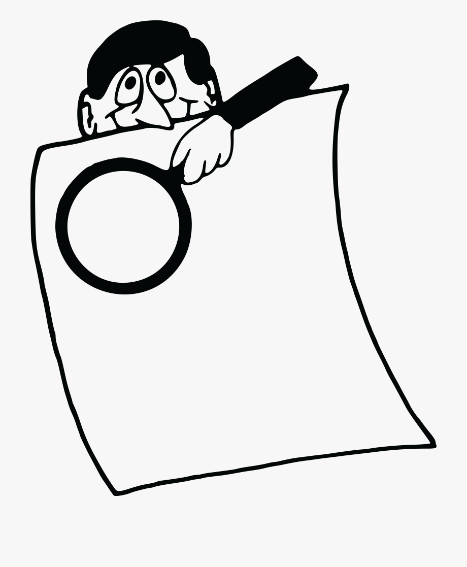 Free Clipart Of A Man With A Magnifying Glass Over - Magnifying 