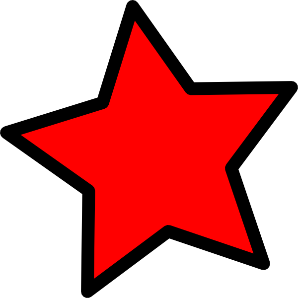 Star Red Cliparts - Red Star Black Outline - Png Download - Full 