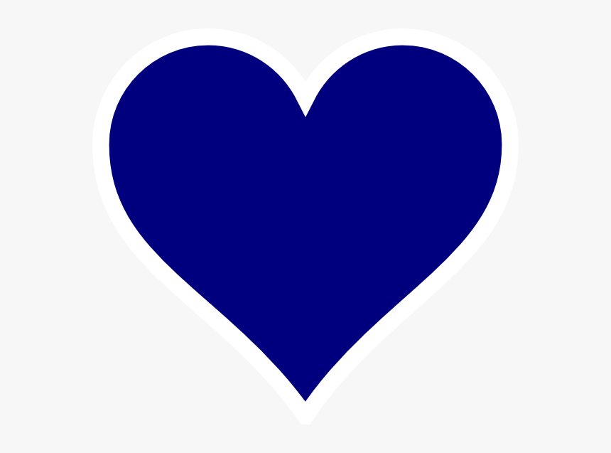 Blue Heart Svg Clip Arts - Navy Blue Heart Clipart, HD Png 