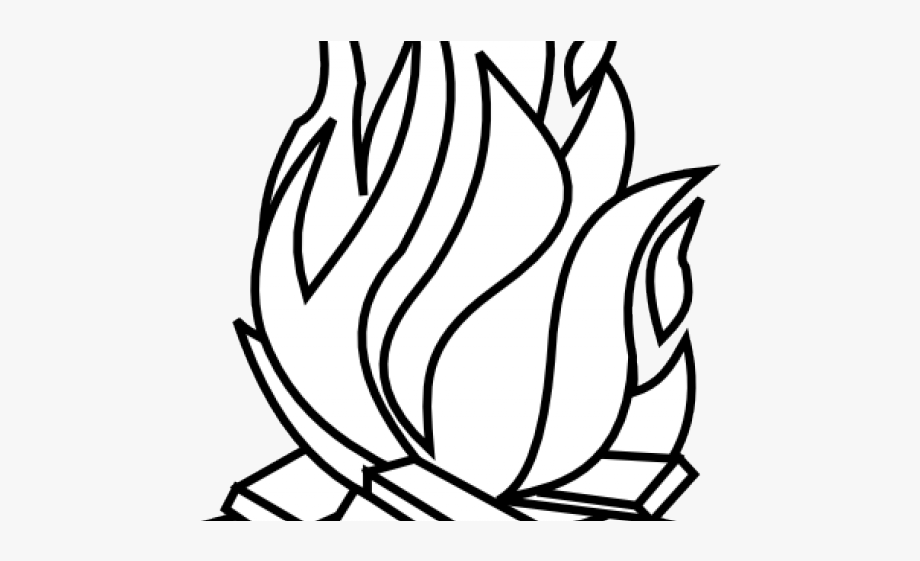 48+ Campfire clipart png b w