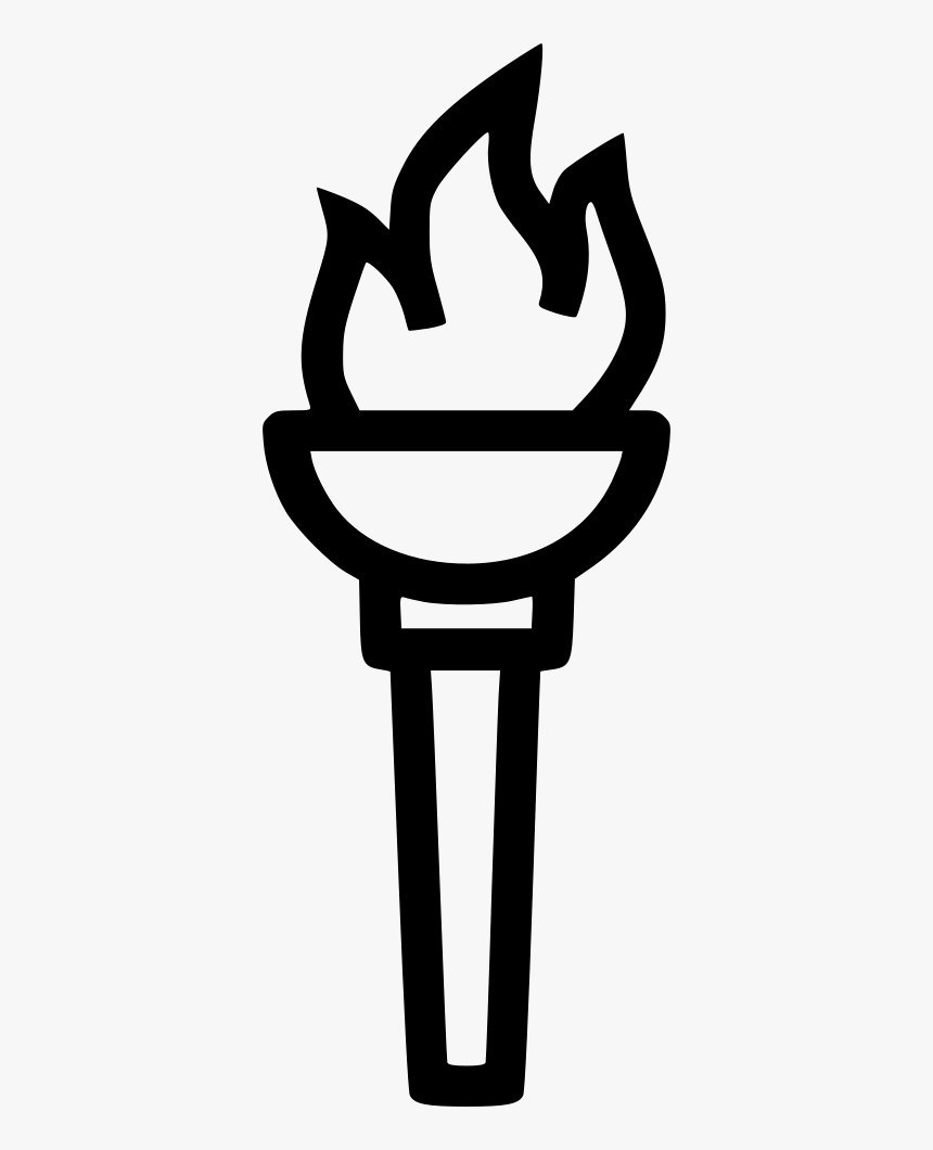 Torch Transparent Old Style Olympic Torch Clipart Black - Olympic 