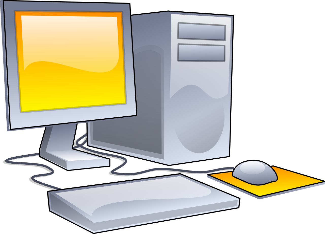 File:Desktop computer clipart - Yellow theme.svg 