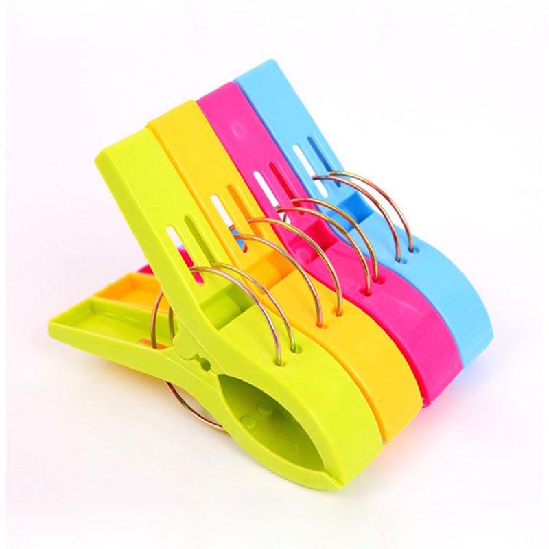 US $7.72 20% OFF|12pcs Durable Hanging Cloth Clip Large Size Plastic Clips Strong Windproof Clothes Quilt Clothes Pegs Clothespin Mixed Colors|clothes 
