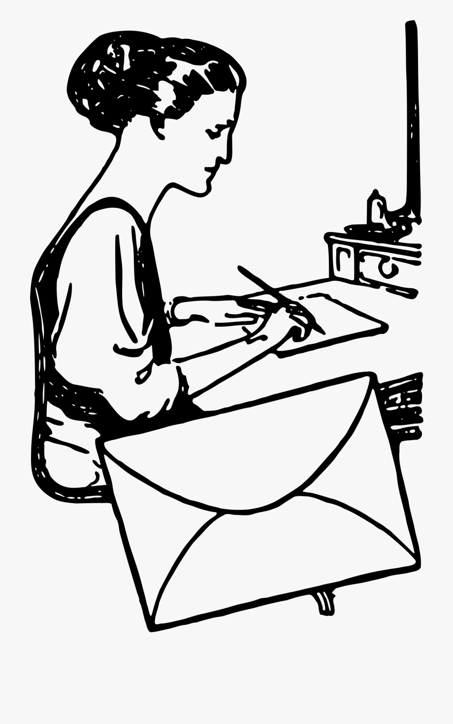 drawing of writing a letter - Clip Art Library